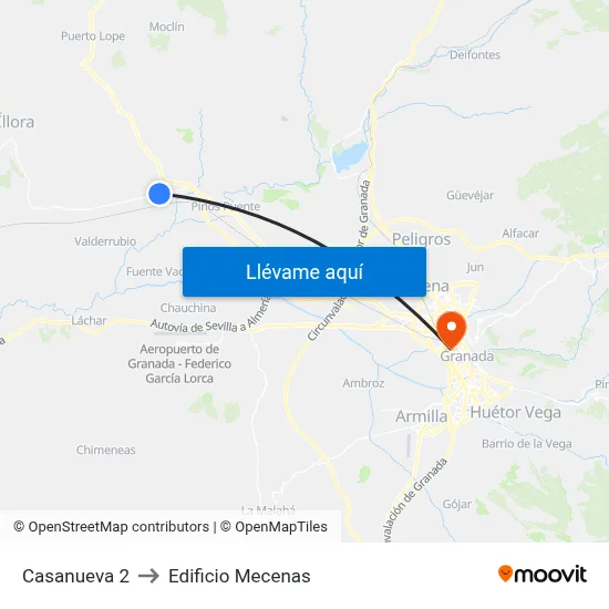 Casanueva 2 to Edificio Mecenas map