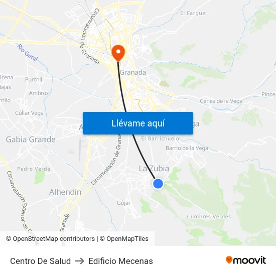 Centro De Salud to Edificio Mecenas map