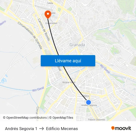 Andrés Segovia 1 to Edificio Mecenas map