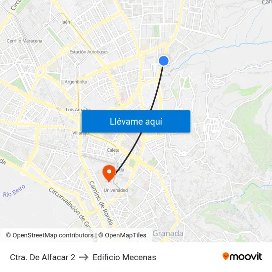 Ctra. De Alfacar 2 to Edificio Mecenas map