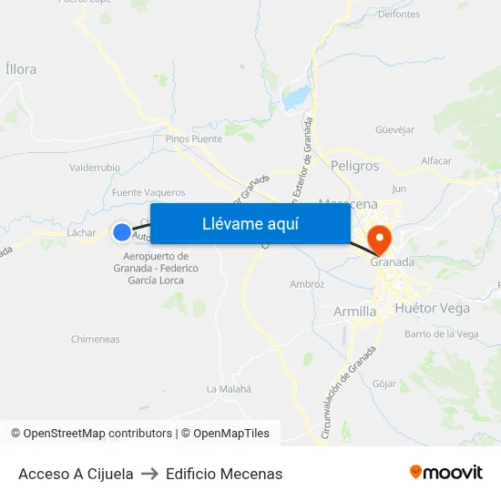 Acceso A Cijuela to Edificio Mecenas map