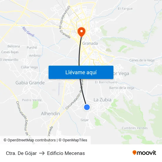 Ctra. De Gójar to Edificio Mecenas map