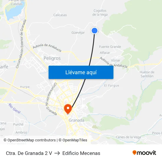 Ctra. De Granada 2 V to Edificio Mecenas map