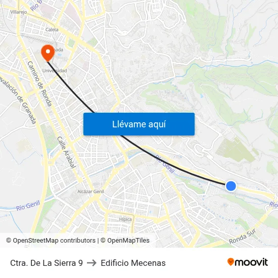 Ctra. De La Sierra 9 to Edificio Mecenas map