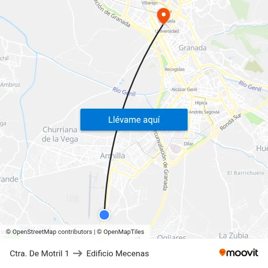 Ctra. De Motril 1 to Edificio Mecenas map