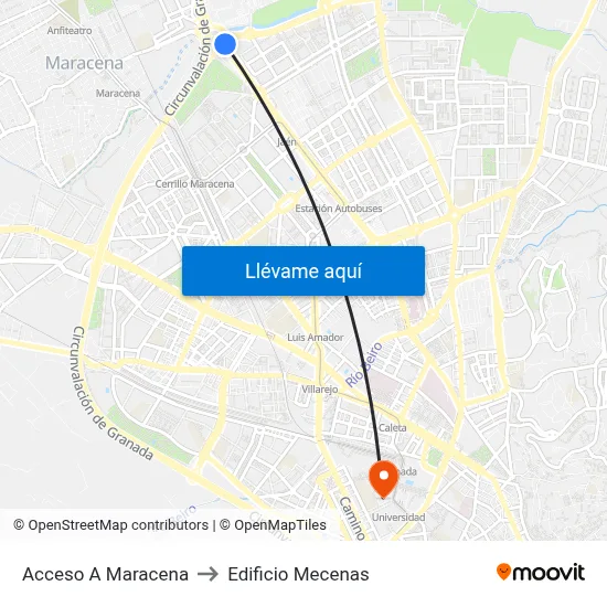 Acceso A Maracena to Edificio Mecenas map