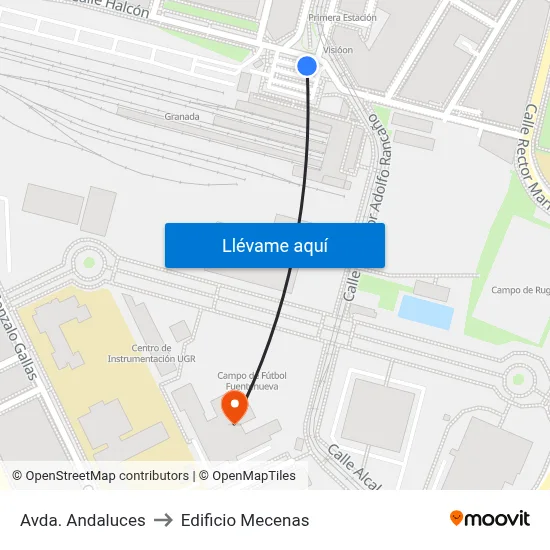 Avda. Andaluces to Edificio Mecenas map