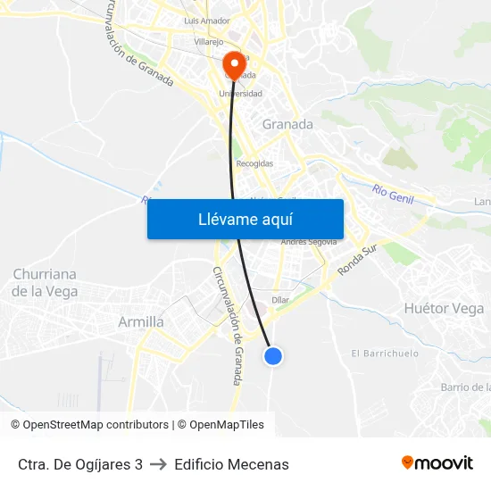 Ctra. De Ogíjares 3 to Edificio Mecenas map