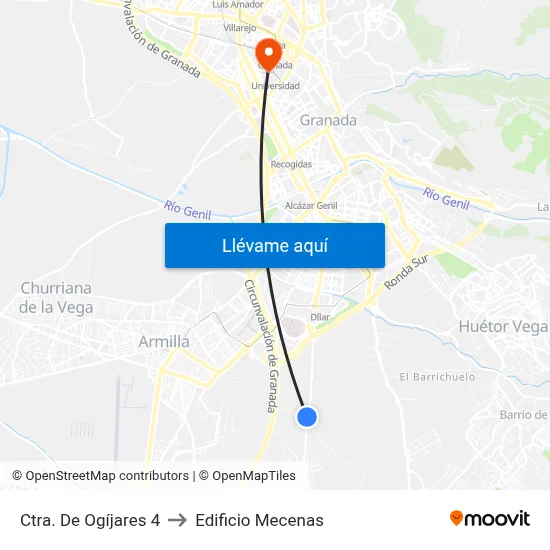 Ctra. De Ogíjares 4 to Edificio Mecenas map