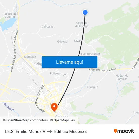 I.E.S. Emilio Muñoz V to Edificio Mecenas map