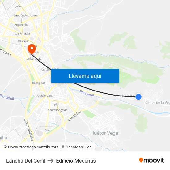 Lancha Del Genil to Edificio Mecenas map