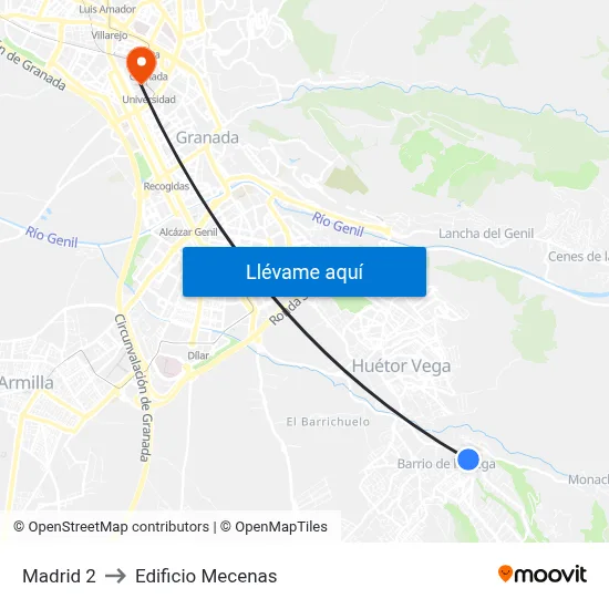 Madrid 2 to Edificio Mecenas map