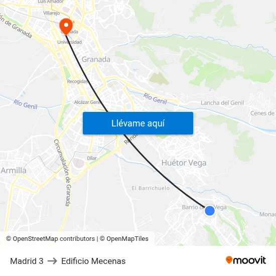 Madrid 3 to Edificio Mecenas map