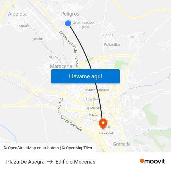 Plaza De Asegra to Edificio Mecenas map