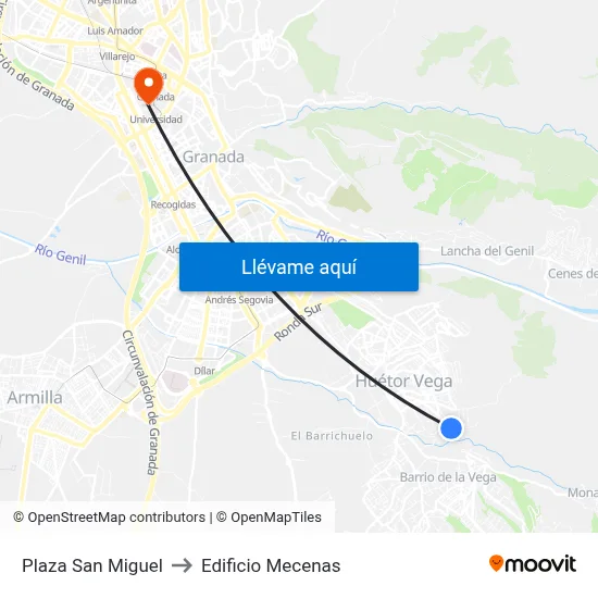 Plaza San Miguel to Edificio Mecenas map