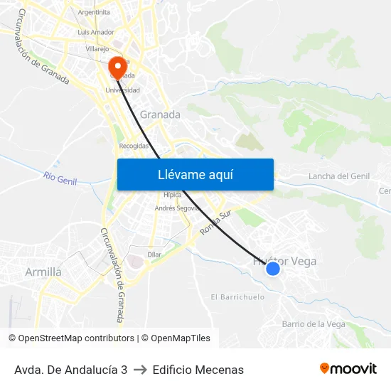 Avda. De Andalucía 3 to Edificio Mecenas map
