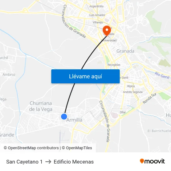 San Cayetano 1 to Edificio Mecenas map