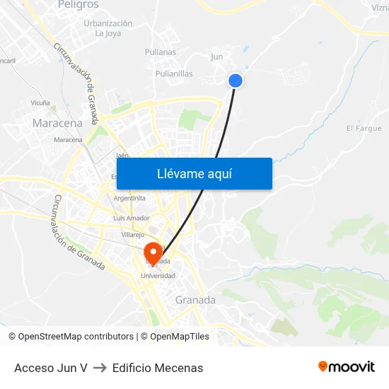 Acceso Jun V to Edificio Mecenas map