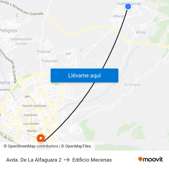 Avda. De La Alfaguara 2 to Edificio Mecenas map