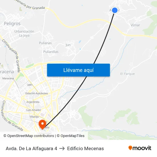 Avda. De La Alfaguara 4 to Edificio Mecenas map