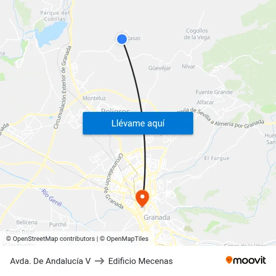 Avda. De Andalucía V to Edificio Mecenas map