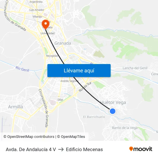 Avda. De Andalucía 4 V to Edificio Mecenas map