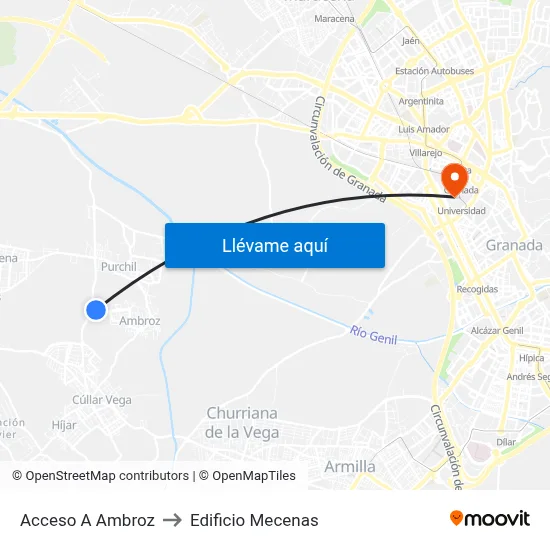 Acceso A Ambroz to Edificio Mecenas map