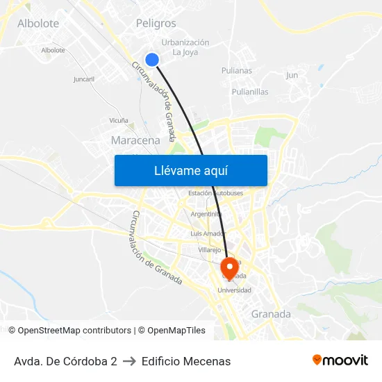Avda. De Córdoba 2 to Edificio Mecenas map