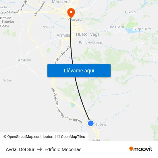 Avda. Del Sur to Edificio Mecenas map