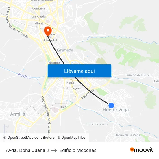 Avda. Doña Juana 2 to Edificio Mecenas map