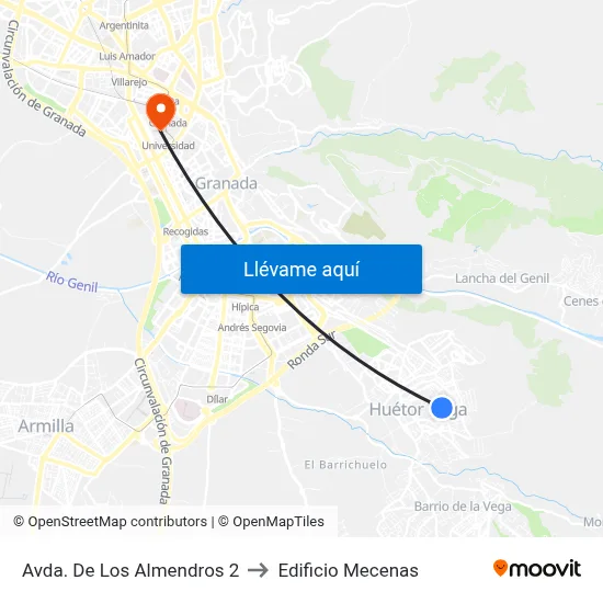Avda. De Los Almendros 2 to Edificio Mecenas map