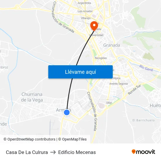 Casa De La Culrura to Edificio Mecenas map