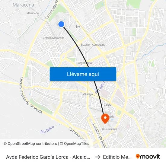 Avda Federico García Lorca - Alcalde Díaz Berbel to Edificio Mecenas map