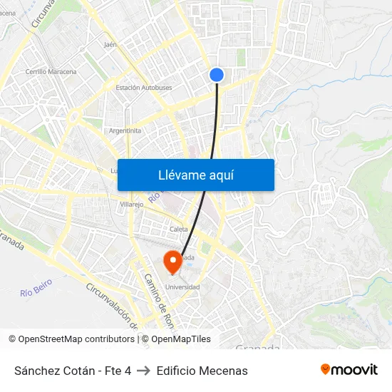 Sánchez Cotán - Fte 4 to Edificio Mecenas map