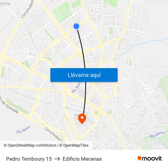 Pedro Temboury 15 to Edificio Mecenas map