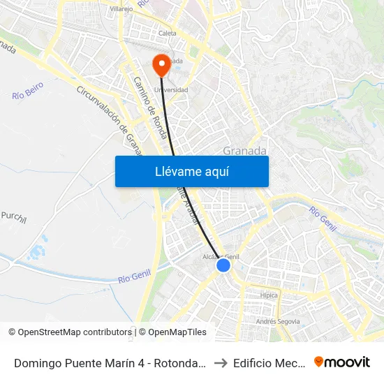 Domingo Puente Marín 4 - Rotonda Aviación to Edificio Mecenas map