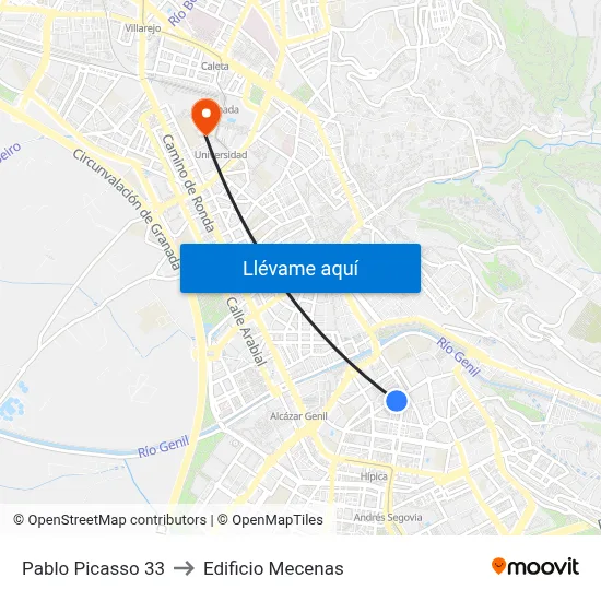 Pablo Picasso 33 to Edificio Mecenas map