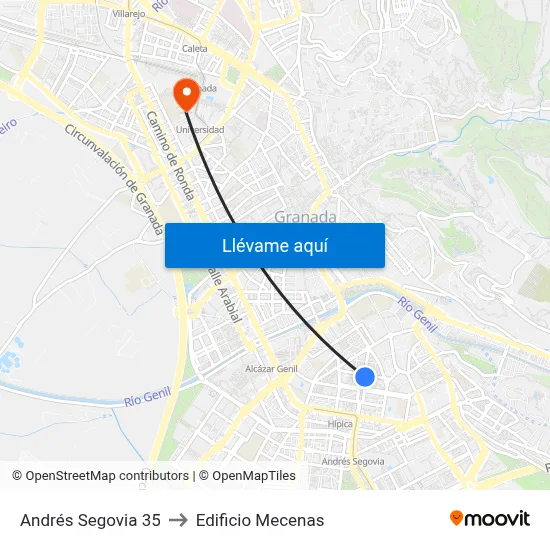Andrés Segovia 35 to Edificio Mecenas map