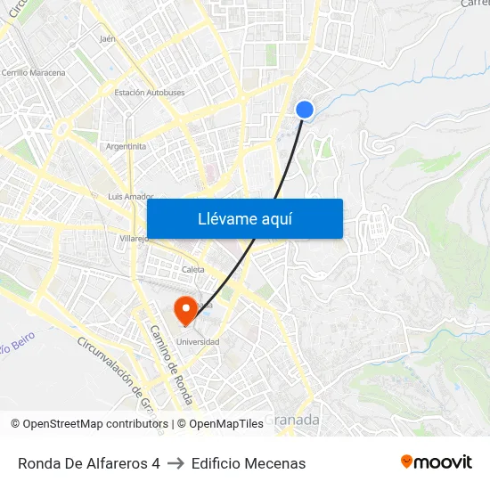 Ronda De Alfareros 4 to Edificio Mecenas map