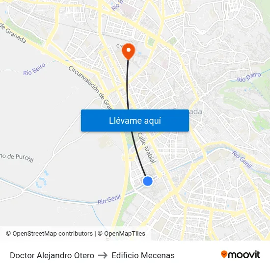 Doctor Alejandro Otero to Edificio Mecenas map