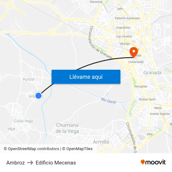 Ambroz to Edificio Mecenas map