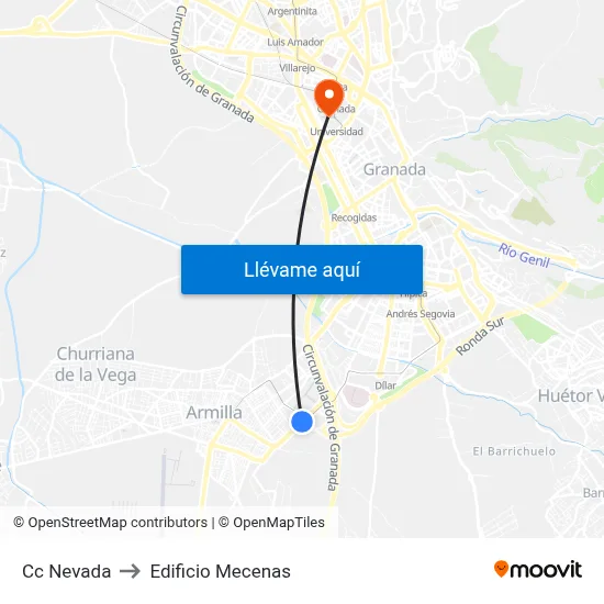 Cc Nevada to Edificio Mecenas map
