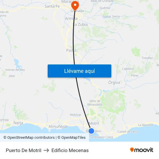 Puerto De Motril to Edificio Mecenas map