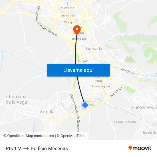 Pts 1 V to Edificio Mecenas map