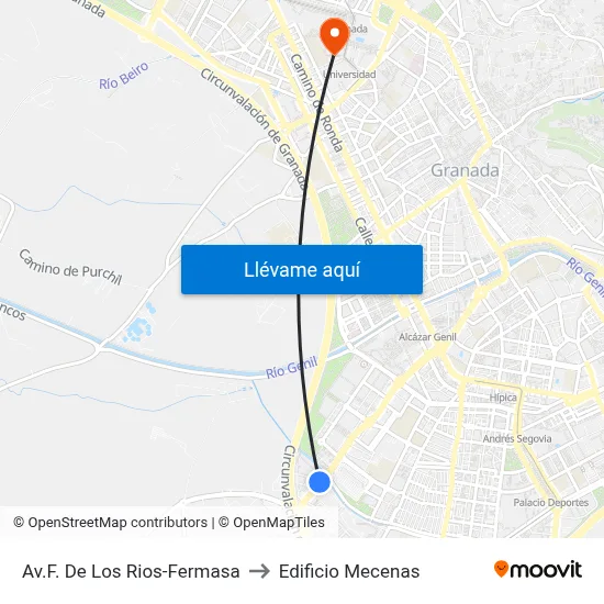 Av.F. De Los Rios-Fermasa to Edificio Mecenas map