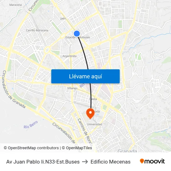 Av Juan Pablo Ii.N33-Est.Buses to Edificio Mecenas map