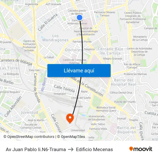 Av Juan Pablo Ii.N6-Trauma to Edificio Mecenas map
