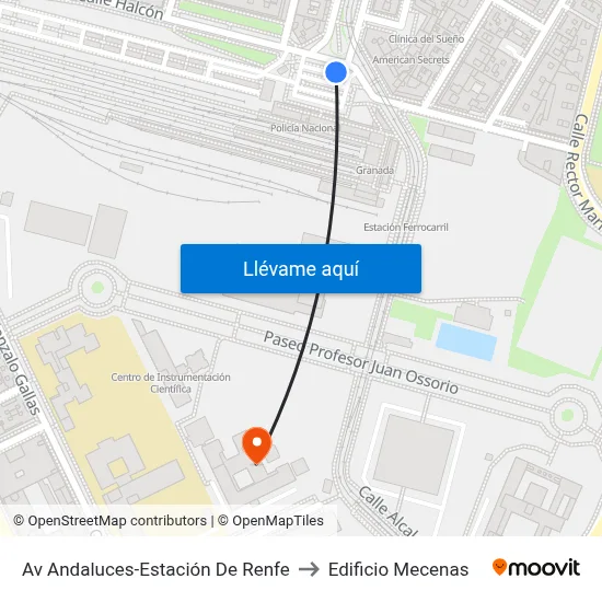 Av Andaluces-Estación De Renfe to Edificio Mecenas map