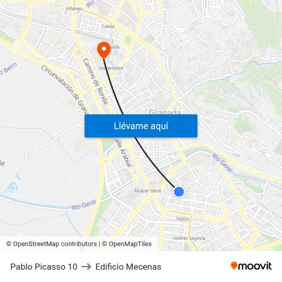 Pablo Picasso 10 to Edificio Mecenas map