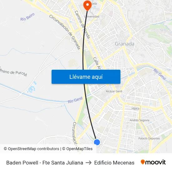 Baden Powell - Fte Santa Juliana to Edificio Mecenas map